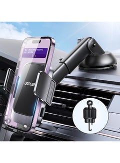 Buy 2 In 1 Universal Suction Cup And Air Vent Car Phone Mount For Dashboard Windshield Mobile Holder Car With Heat Resistant Strong Suction Cup Car Phone Mount Compatible With iPhone 15 14 13 S24 S23 Black in UAE