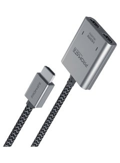 Buy Promate HDMI Splitter Cable, Ultra HD 4k 60Hz HDMI Adapter Converter with Dual HDMI Ports, Compact Design and 100cm Nylon Braided Cord Black in Saudi Arabia