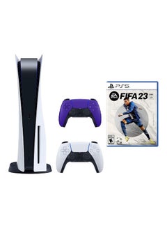 اشتري PlayStation 5 Disc Console With Extra Purple Controller and FIFA 23 في السعودية