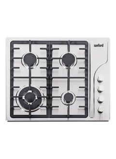 Buy Stainless Steel Gas Hob 4 Burner SF5455GH BS Silver in UAE