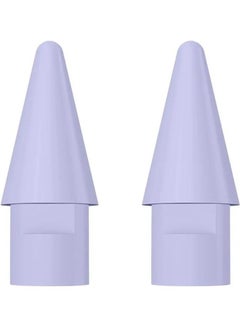 اشتري 2Pcs Smooth Writing Capacitive Stylus Tips Replacement Pencil Nibs Compatible With Apple Pencil 2nd And 1st Generation Purple في الامارات