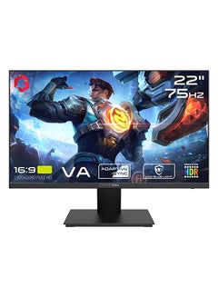 Buy 22 Inch FHD 75 Hz VA Flat Gaming Monitor Fixed Stand Black in UAE