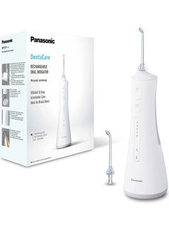 Buy EW1511W Water Flosser & Rechargeable Oral Irrigator with Ultrasonic Teeth Cleaner & Nozzle White in UAE