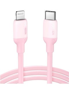 Buy Type-C To Lightning Silicone Cable 1M Pink in Saudi Arabia
