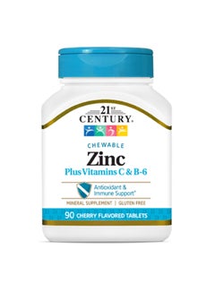 Buy Zinc Plus Vitamin C And B-6 Dietary Supplement - Cherry - 90 Tablets in Saudi Arabia