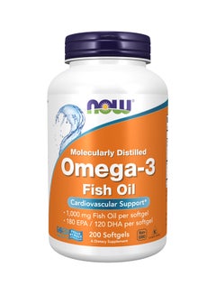 Buy Omega-3, Cardiovascular Support, 180 EPA / 120 DHA, 200 Softgels in UAE