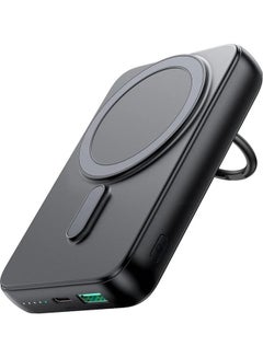 اشتري 10000.0 mAh 20W PD3.0 Fast Charging Power Bank Magnetic Wireless Charger External Battery Pack With Ring Holder Kickstand Black في مصر