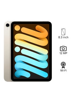 Buy iPad Mini 2021 (6th Generation) 8.3-Inch, 64GB, WiFi, Starlight With Facetime - International Version in UAE