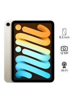 Buy iPad Mini 2021 (6th Generation) 8.3-Inch, 256GB, WiFi, Starlight With Facetime - International Version in UAE