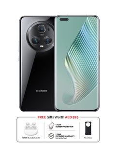 Buy Magic 5 Pro Black 12GB RAM 512GB 5G With 1 Year Screen Protection, 1 Year Extended Warranty, HONOR CHOICE Earbuds X3 And Cover - Middle East Version in UAE