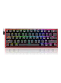 Buy Redragon FIZZ K617 60% Wired Mechanical Keyboard, Red Switches, No-Slip Stand, Vibrant RGB, Hot-Swappable, 20 Presets Backlighting, Detachable Type-C Cable, English Layout, Black/Red in Egypt