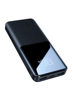 Buy 10000 mAh 22.5W LED Display Battery Status Monitoring Power Bank 3-Output External Battery Pack black in Egypt