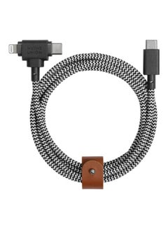 Buy 1.5M Belt Cable Duo USB-C To C + Lightning Zebra in UAE