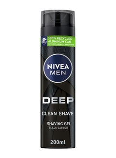اشتري MEN DEEP Clean Shave Shaving Gel, Antibacterial Black Carbon 200ml في الامارات