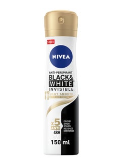 اشتري Black And White Invisible Silky Smooth, Antiperspirant Spray For Women 150ml 150ml في الامارات