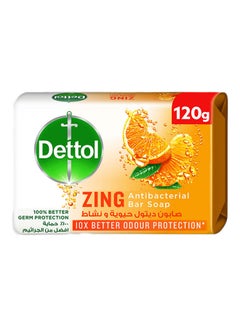 Buy Zing Antibacterial Bathing Soap Bar 10X Better Odour Protection Orange 120grams in Saudi Arabia