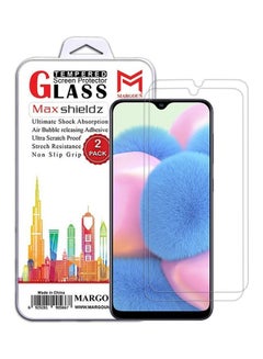 اشتري 2 Pack For Samsung Galaxy A30s Screen Protector Tempered Glass Full Glue Back Clear في الامارات