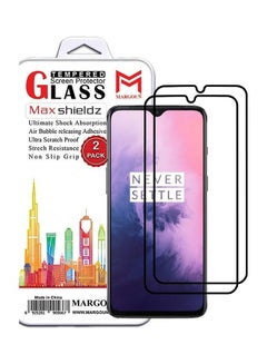 Buy 2 Pack For OnePlus 7 Screen Protector 3D Tempered Glass Full Glue Back Black Edge in UAE
