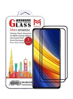 اشتري 2 Pack For Xiaomi Poco X3 Screen Protector Tempered Glass Full Glue Back Side Black في الامارات