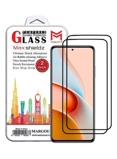 Buy 2 Pack For Xiaomi Redmi Note 9 Pro 5G Screen Protector Tempered Glass Full Glue Back Side Black in UAE