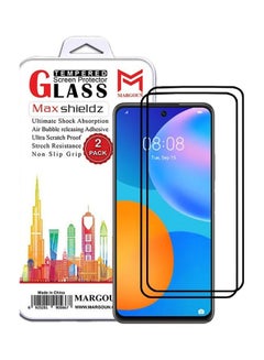 Buy 2 Pack For Huawei Y7a Screen Protector Tempered Glass Full Glue Back Side Black in UAE