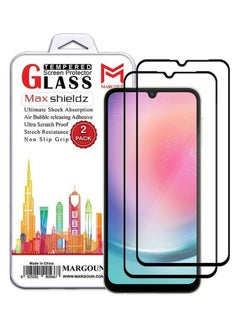Buy 2 Pack For Samsung Galaxy A24 4G Screen Protector Tempered Glass Full Glue Back Clear in UAE
