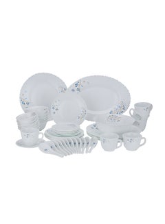 اشتري 50 Pcs Opalware Dinner Set, RF10202 | Assorted Design | Lightweight, Beautiful Design Opal Dishes Sets Service for 6 Purple في الامارات