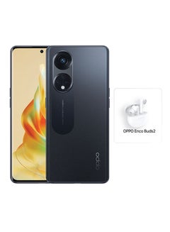 اشتري Reno 8T Dual SIM Midnight Black 8GB RAM 256GB 5G with Oppo Enco Buds 2 - Middle East Version في الامارات