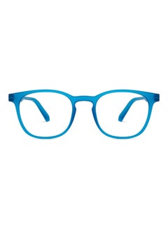 Buy Hustlr | Peyush Bansal Glasses For Eye Protection From Digital Screens | Computer Glasses With Blue Cut And UV Protection | Lightweight Specs Zero Power | Medium | Turquoise Blue in UAE