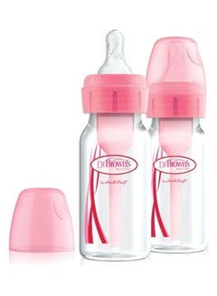 Buy PP Narrow Options And Bottle, Pack of 2, 4 oz/120 ml - Pink in UAE