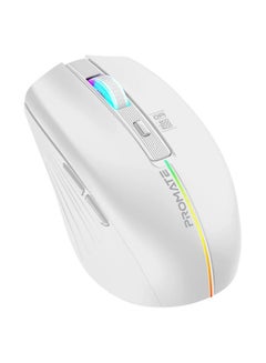 اشتري Wireless Mouse With 7 RGB Modes And 3 Adjustable DPI Level White في السعودية