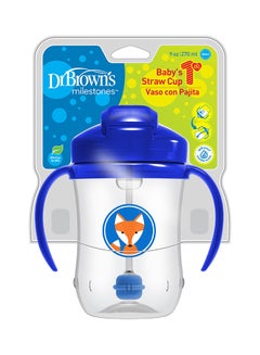 اشتري Baby's First Straw Cup With Handles, 9 oz/270 ml, 6+ Months, Pack of 1 - Blue Deco في السعودية