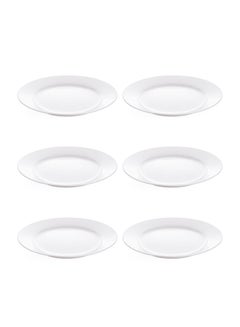 Buy 6-Piece Dinner Plate Set White 9inch in Saudi Arabia