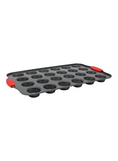 Buy 24-Cup Cake Pan Black/Red 43x27x2.5cm in Saudi Arabia