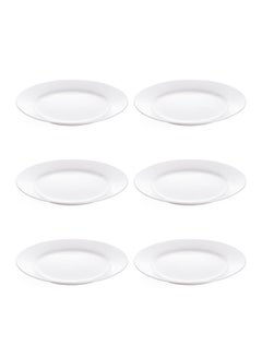 Buy 6-Piece Dinner Plates White 8inch in Saudi Arabia