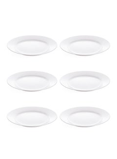 Buy 6-Piece Dinner Plates White 6x10inch in Saudi Arabia