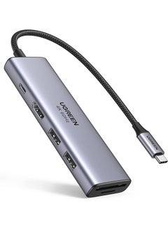 اشتري محور 6 في 1 USB C متعدد المنافذ 4K 30Hz مع منفذين USB محطة إرساء USB-C مع 4K HDMI، قارئ بطاقة SD/TF، متوافق مع ماك بوك برو / إير، آيباد برو 2021 Silver في مصر