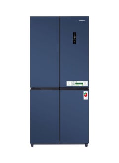 Buy 445 Ltr French Four Door Bottom Freezer Refrigerator, No Frost, Inverter, Tropical Cooling, Digital Display, R600a, 4 Star Esma, 83 x 65 x185.5 Cm NR640 Blue in UAE