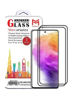 Buy 2 Pack For Samsung Galaxy A73 5G Screen Protector Tempered Glass Full Glue Back Clear in UAE