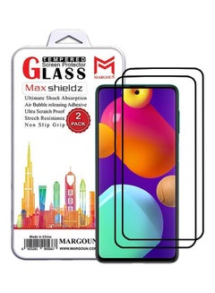 Buy 2 Pack For Samsung Galaxy M62 Screen Protector Tempered Glass Full Glue Back Clear in UAE