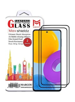 اشتري 2 Pack For Samsung Galaxy M52 5G Screen Protector Tempered Glass Full Glue Back Clear في الامارات