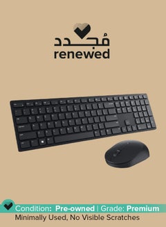 اشتري Renewed KM5221W KB MS Wireless Keyboard And Mouse Set English/Arabic Black في الامارات