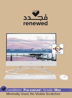 Buy Renewed - Desktop All-in-One With 22-Inch Full HD Display,AMD Athlon Silver 3050U Processor/8GB RAM/256Gb SSD/2GB Radeon Graphics With KeyBoard & Mouse english Silver in UAE