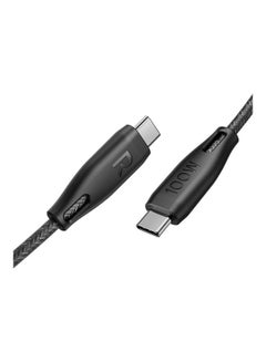Buy RP-CB1035 100W 1.5M Nylon USB-C To USB-C Cable Black in Saudi Arabia