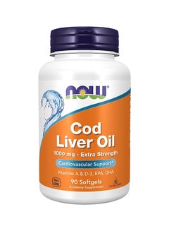 Buy Cod Liver Oil Extra Strength 1000 mg 90 Softgels in UAE
