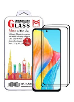 Buy 2 Pack For Oppo A98 5G Screen Protector Tempered Glass Full Glue Back Clear in UAE