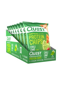 Buy Quest Nutrition Tortilla Style Protein Chips, Chili Lime, Low Carb, Gluten Free, Baked, 1.1 Ounce Pack of 8 in UAE