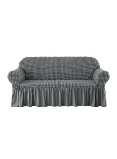 Buy 3-Seater Exquisitely Detailed And Beautifully Designed Attractive Bubble Type Pattern Sofa Slipcover Grey 10.2x5.4x15.8inch in UAE