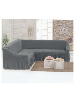 Buy Five Seater Stretchable Sofa Cover Grey 2.5-4meter in UAE