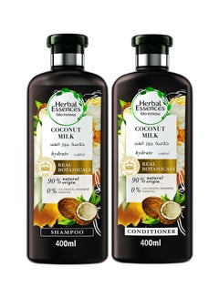Buy Renew Natural Shampoo + Conditioner With Coconut Milk For Hair Hydration 400ml Pack of 2 in Saudi Arabia